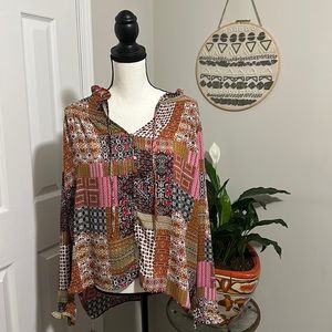 Rose & Olive Size Large patchwork/pattern Blouse